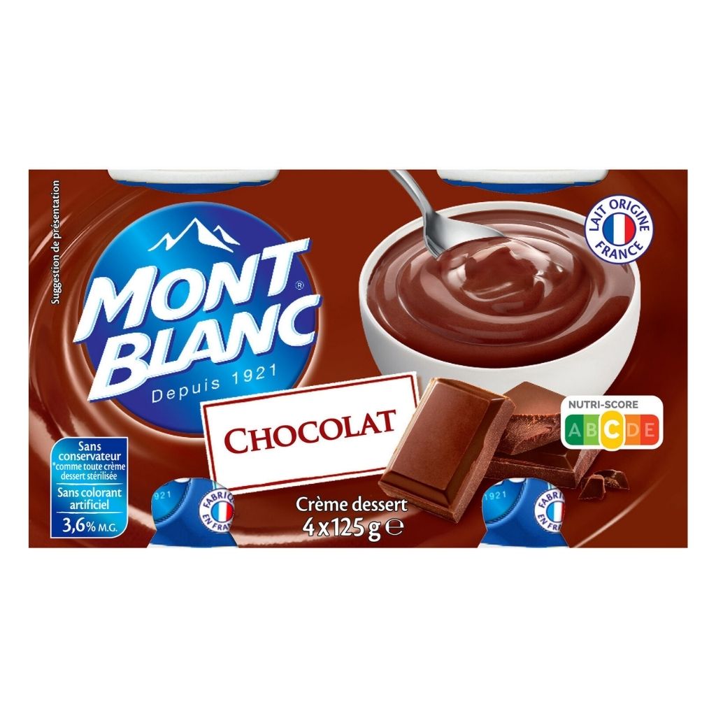 CRÈME DESSERT MONT BLANC AU CHOCOLAT-PAR MONT BLANC-LEPICERIE NOUVELLE